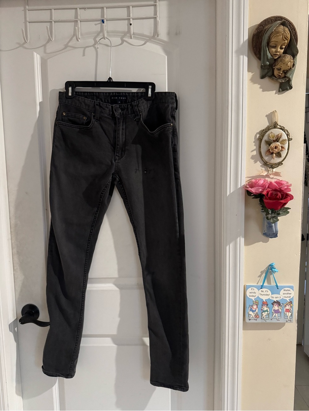 Five Four Women's Slim Straight Black Jeans